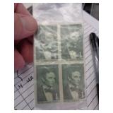 BLOCK OF 4 UNUSED STAMPS