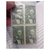 BLOCK OF 4 UNUSED STAMPS