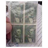BLOCK OF 4 UNUSED STAMPS