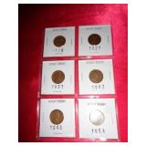 6 WHEAT CENTS