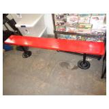 WOOD BENCH W METAL PEDESTALS 18"TX10"WX70"L