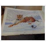 JIM OLIVER TIGER 17X22 / WATER DAMAGED