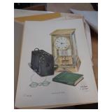 DON ENSOR CAMERA & CLOCK PRINT 17X23