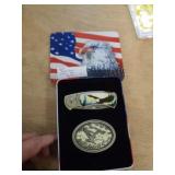 EAGLE LOCKBACK KNIFE & BELT BUCKLE