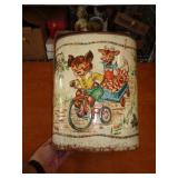 VINTAGE METAL TRASH CAN