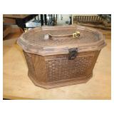 SEWING BOX / HANDLE BROKE BUT PIECES ARE THERE