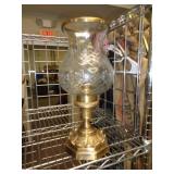 GLASS & BRASS CANDLE HOLDER