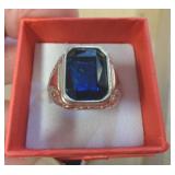 BLUE GEMSTONE RING SZ 11