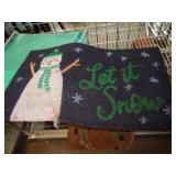 18"X29" SEA GRASS DOOR MAT - SNOWMAN