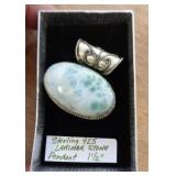 STERLING SILVER W LARIMAR STONE