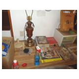 LAMP & MISC ON TOP OF DESK / BM
