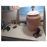 LAMP & MISC ON TOP OF CABINET / BM