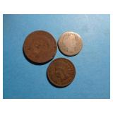 1902 I H CENT / 2 CENT PIECE & BARBER DIME