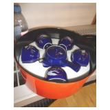 BLUE GLASS TEA SET / BM