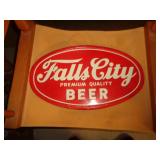 1956 FALLS CITY BEER METAL SIGN 9"X17" / BM