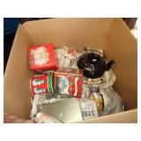 LOT OF TINS & GLASSWARE / S1