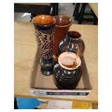 WOOD, POTTERY & CERAMIC VASES