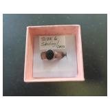STERLING SILVER RING SZ 6 ONYX 2.8G