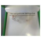 14KT ROSE GOLD OVER STERLING NECKLACE & EARRINGS