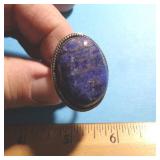 GERMAN SILVER RING - LAPIS SZ 8