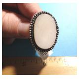 GERMAN SILVER RING - MOTHER OF PEARL SZ 6