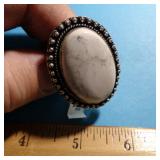 GERMAN SILVER RING - HOWLITE SZ 7