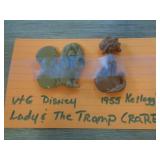 1955 KELLOGGS DISNEY LADY & THE TRAMP FIGURES