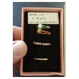 4 COSTUME RINGS 2-ADJ 2-8