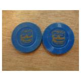 2- SCOTT TISSUE ADVERTISING CHIPS