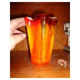 ART GLASS VASE / CRACKED / LR