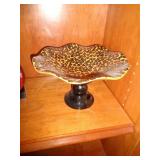 DECORATIVE FOOTED GLASS BOWL / LR