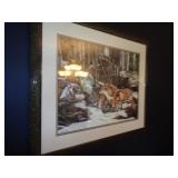 1990 JUDY LARSON FOX PRINT 29"X34" / LR