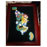 CHINESE DRAGON 13"X18" POLYCHROME CERAMIC / LR
