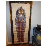 KING TUT ART ON PAPYRUS 73" TALL X 31" WIDE / LR