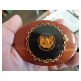 LASER CUT QUARTER INLAID WOOD BELT BUCKLE