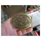 1977 BRASS HAWAII BELT BUCKLE