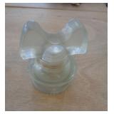 MICKEY MOUSE EARS GLASS INSULATOR / CRACKED