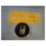 1000MG (1G) .999 SILVER BAR