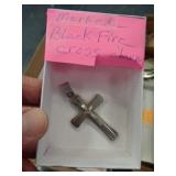 BLACK  FIRE CROSS PENDANT