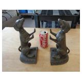 CAST IRON DOG BOOKENDS