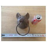 CAST IRON PIGS HEAD TOWEL HOLDER