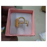 COSTUME RING - INITIAL P ADJUSTABLE