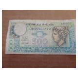 BANK NOTE - ITALY 500 LIRE