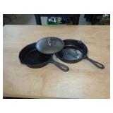 2 - CAST IRON SKILLETS & LID