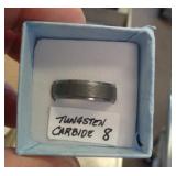 TUNGSTEN CARBIDE RING SZ 8