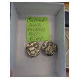 OWL EARRINGS MARKED ALVA STUDIOS