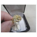 COSTUME RING SZ 6 / ROSE TOP