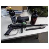 PAINTBALL GUN ,XTRA BARRELS  2 CANISTERS & HOPPER