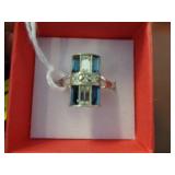 COSTUME RING SZ 9 GOLD PLATED