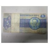 BANK NOTE BRAZIL 5 CRUZERIOS